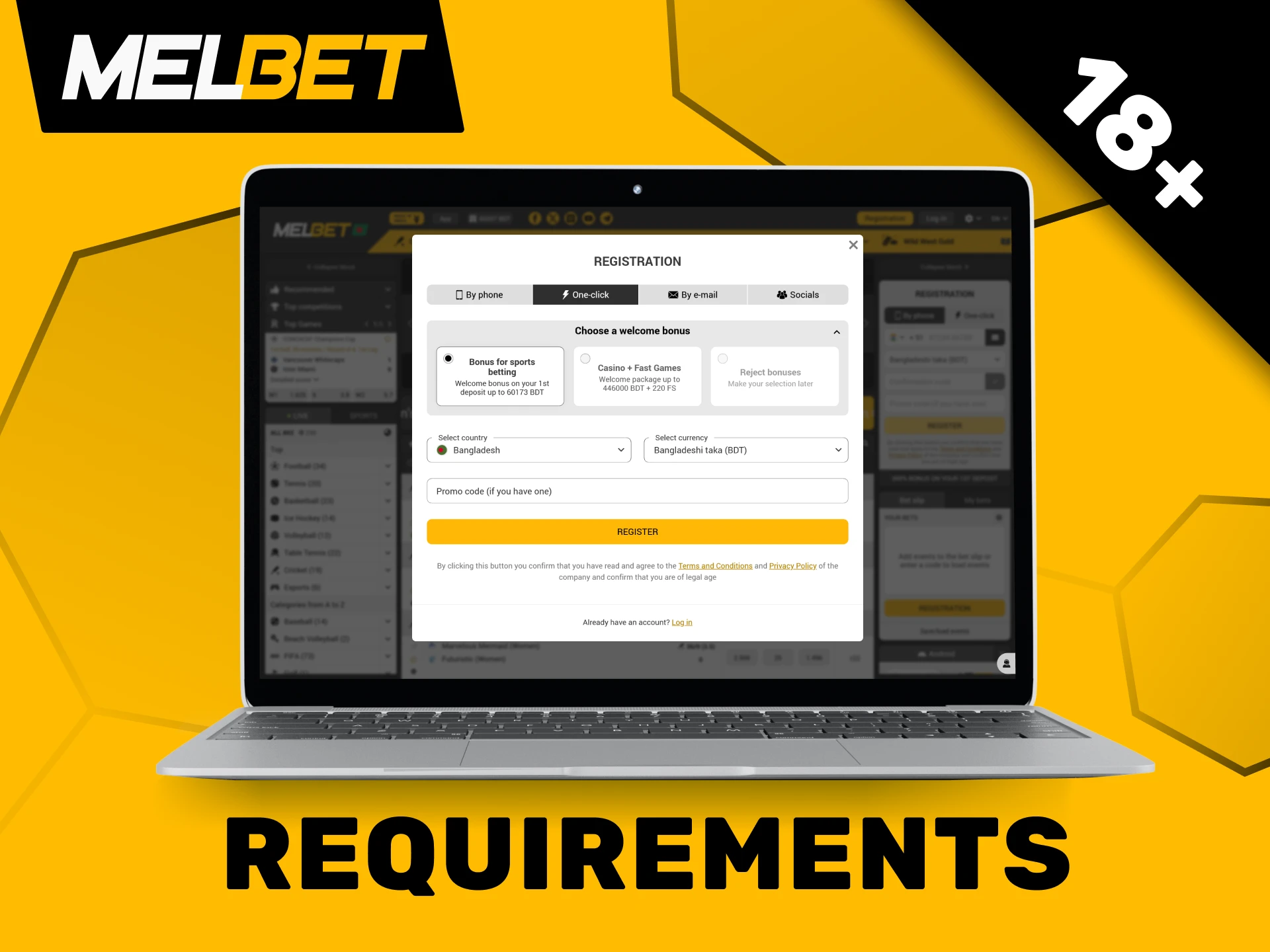 Melbet users need to comply with certain requirements.