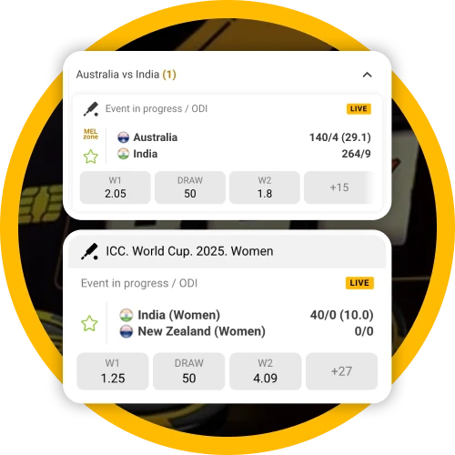 Get access to broadcasts of various Melbet sports matches on app.