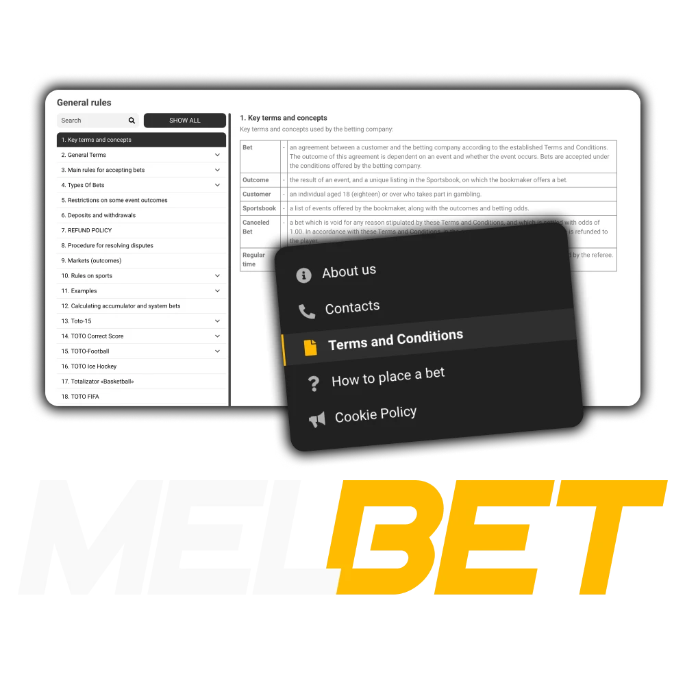 You must agree to strictly follow Melbet terms and conditions.