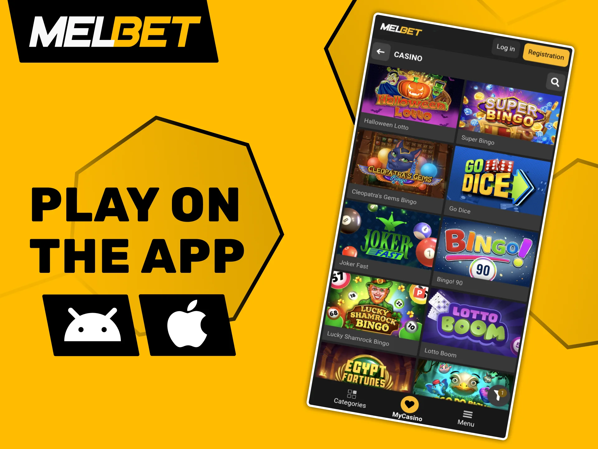 Play Bingo anytime, anywhere with the Melbet app.