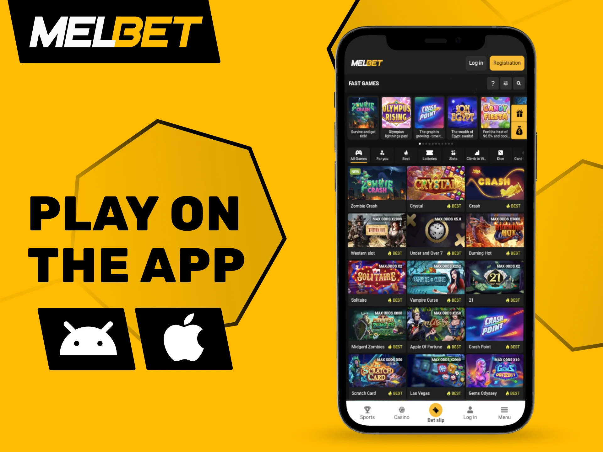 Play fast games on any device with the convenient Melbet mobile app.