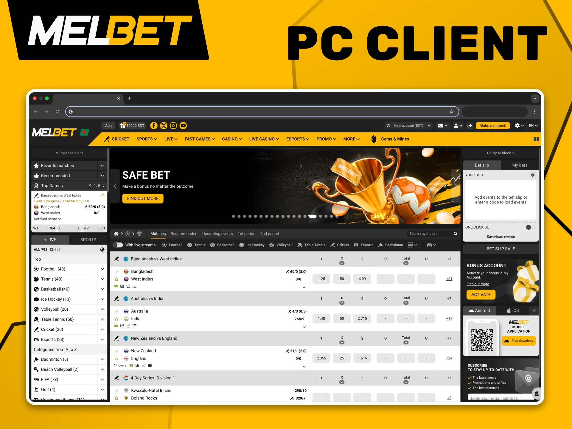 The Melbet official platform is accessible from any modern browser.