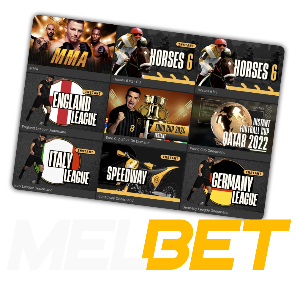 Place your bets on virtual sports at Melbet with realistic odds and instant results.